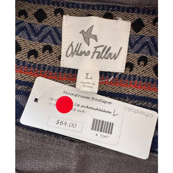 Others Follow Large Gray Zip Up Sweater Jacket NEW NWT 100% Cotton - Picture 3 of 9